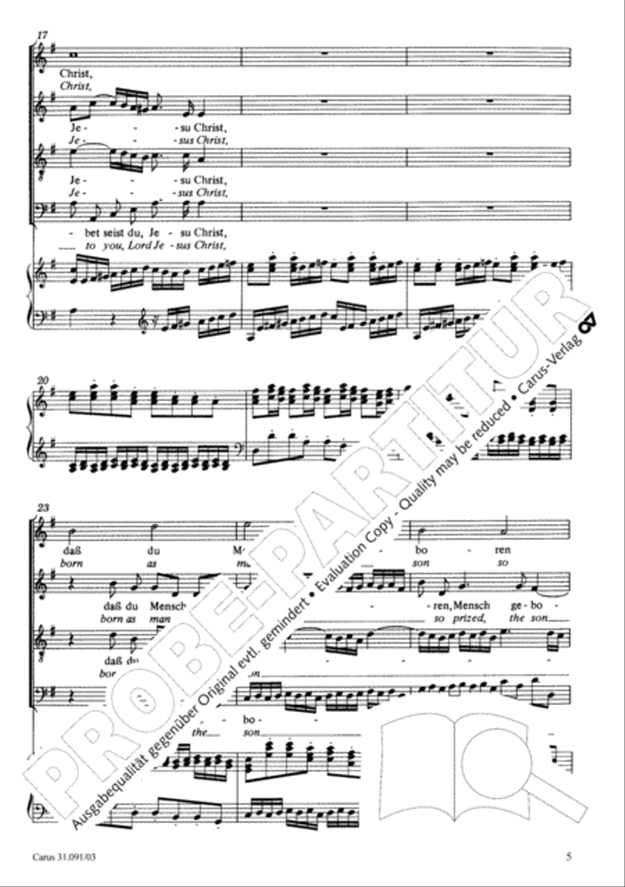 All praise to you, Lord Jesus Christ (Gelobet seist du, Jesu Christ) 4-Part scores gallery preview page 6