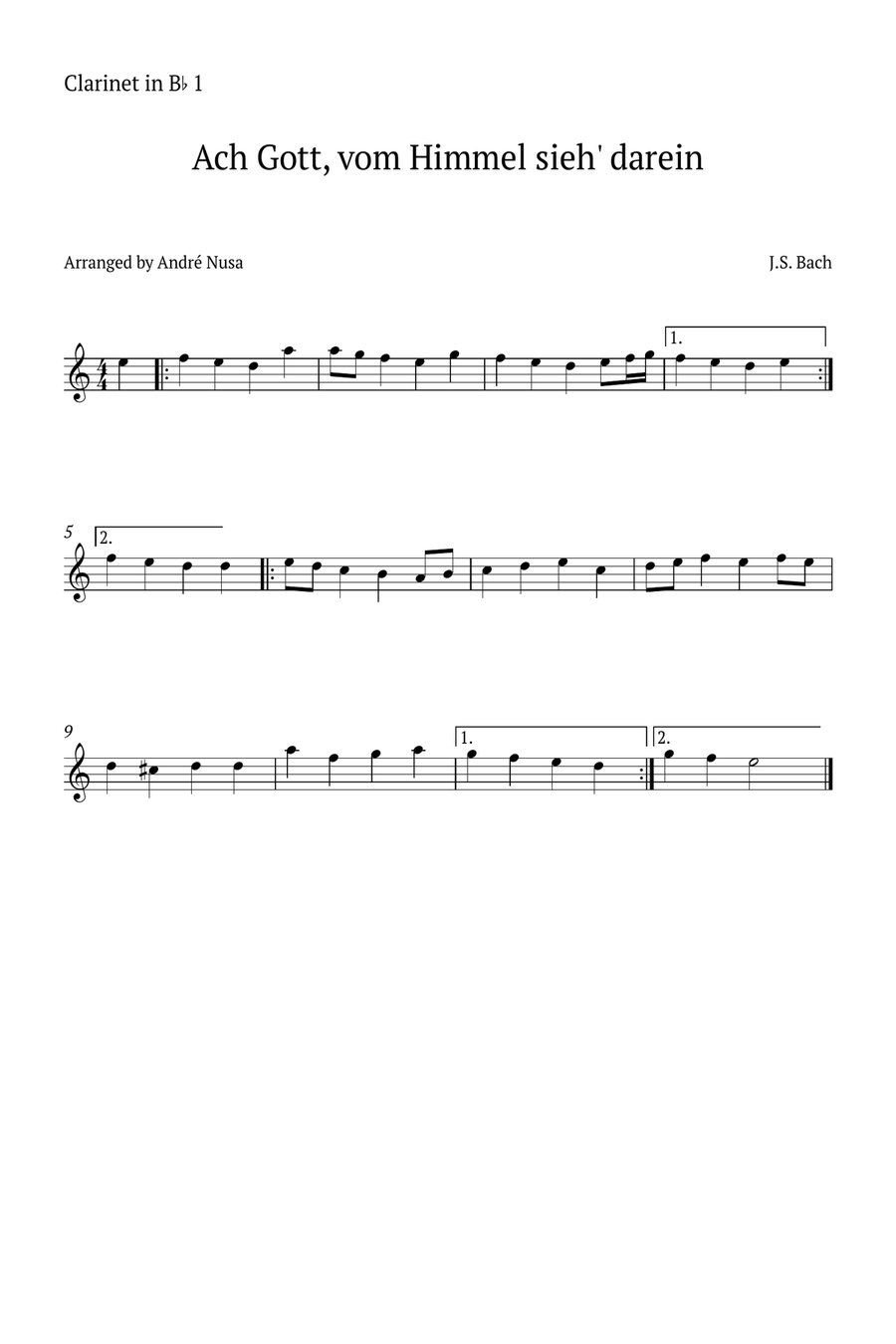 Ach Gott, vom Himmel sieh' darein Clarinet Trio scores gallery preview page 2
