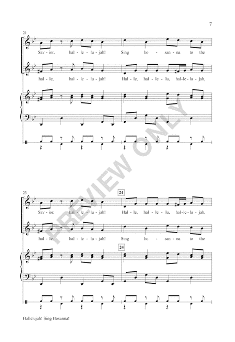 Hallelujah! Sing Hosanna! Unison Choir scores gallery preview page 6