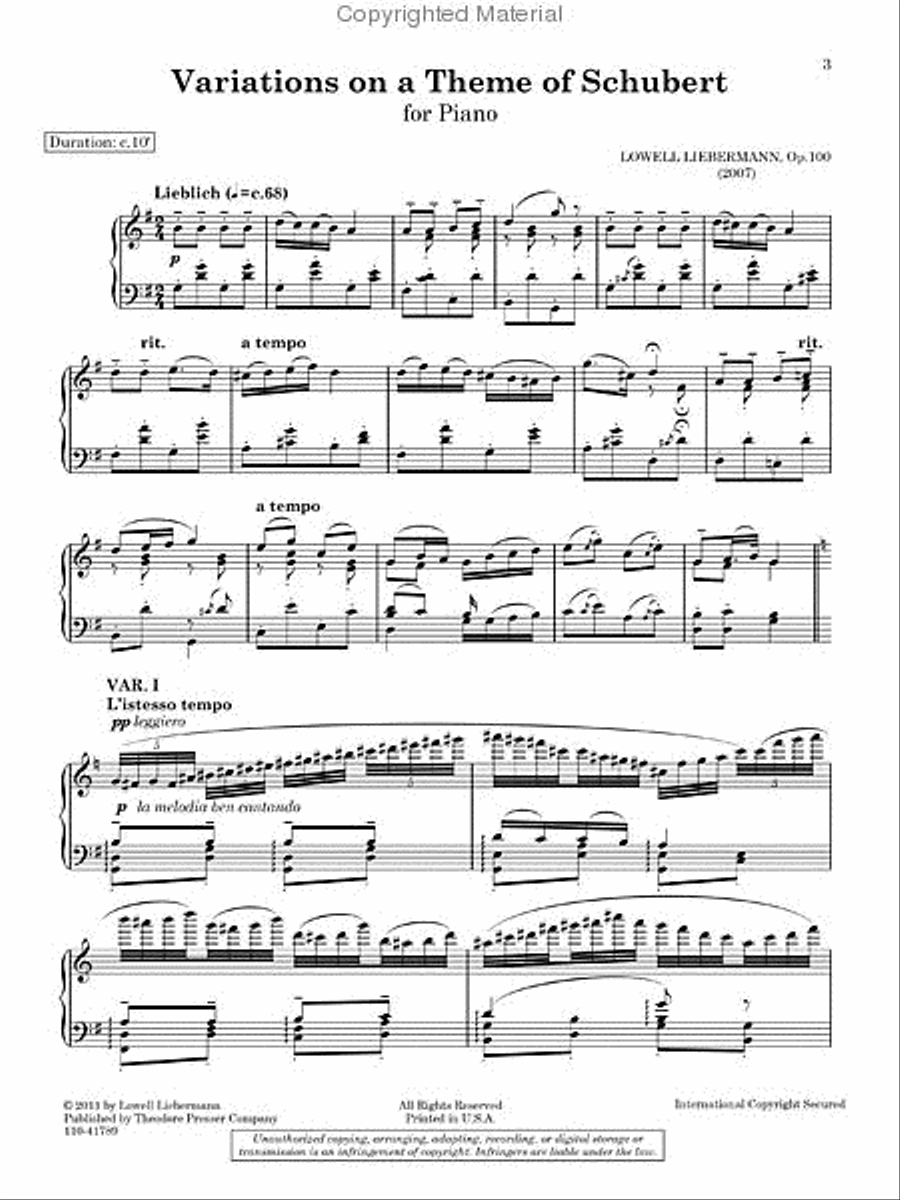 Variations on a Theme of Schubert Chamber Music scores gallery preview page 2