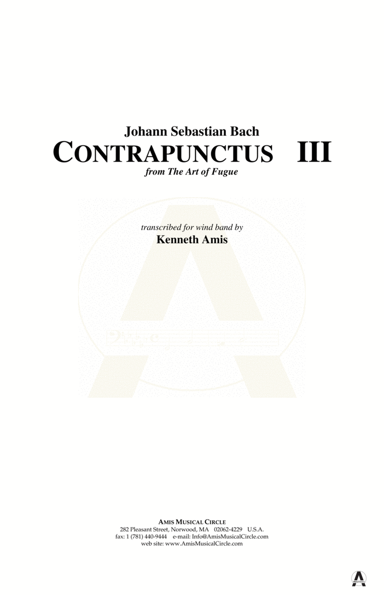 Contrapunctus 3 - CONDUCTOR'S SCORE ONLY image number null