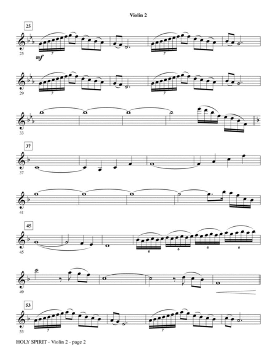 Holy Spirit - Violin 2 Choir scores gallery preview page 2