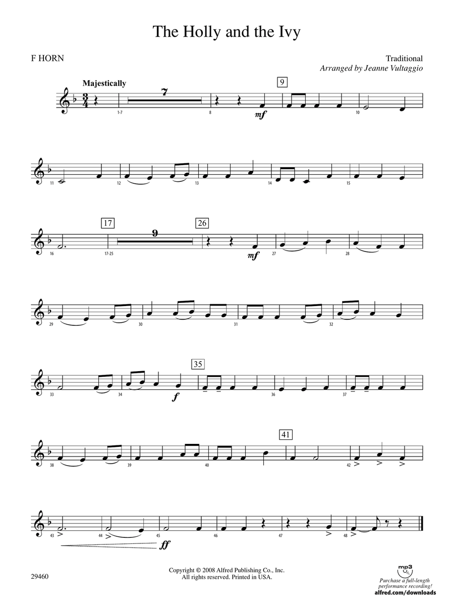 The Holly and the Ivy: 1st F Horn