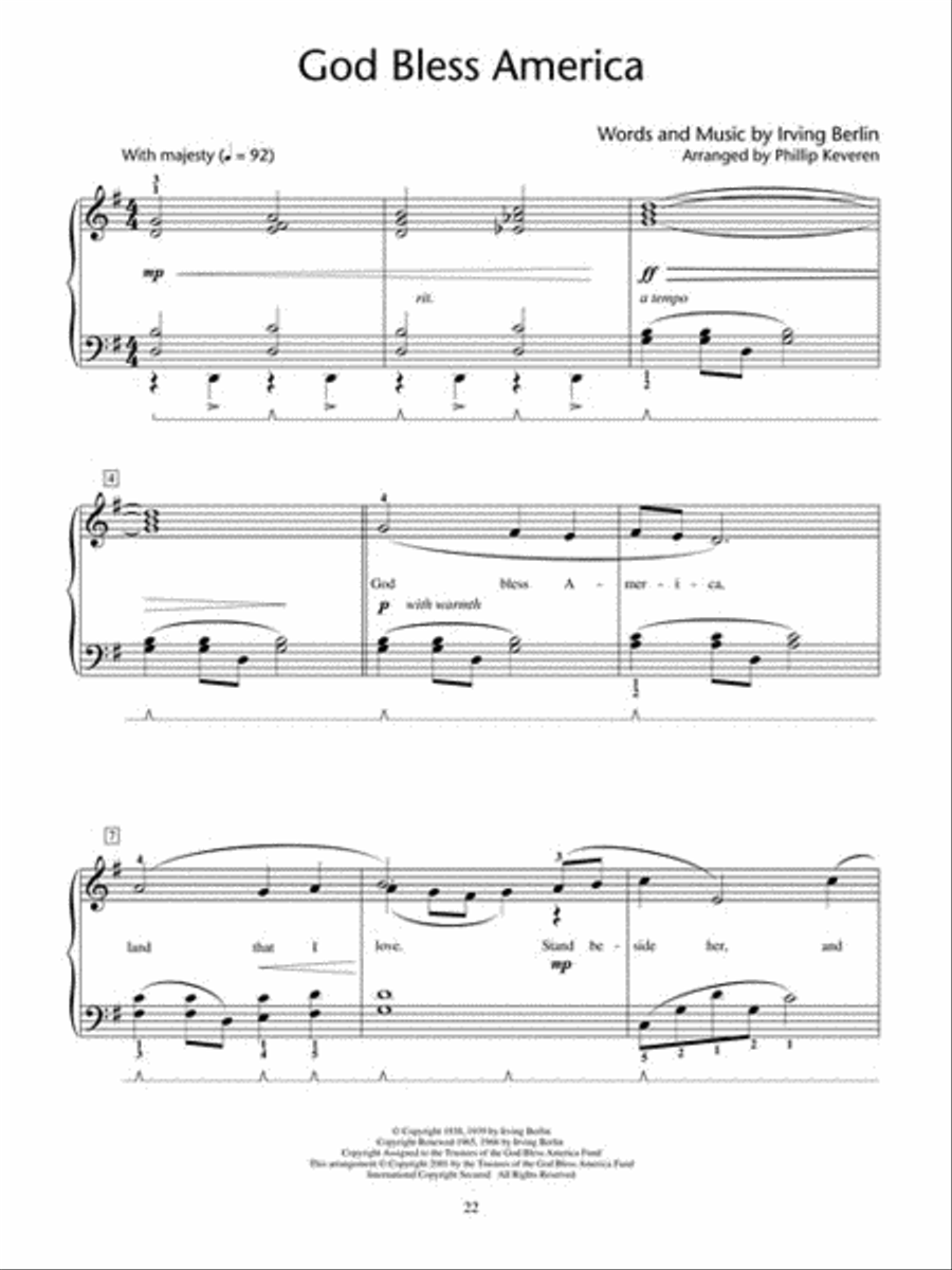 God Bless America® and Other Patriotic Piano Solos – Level 5 Piano Method scores gallery preview page 3