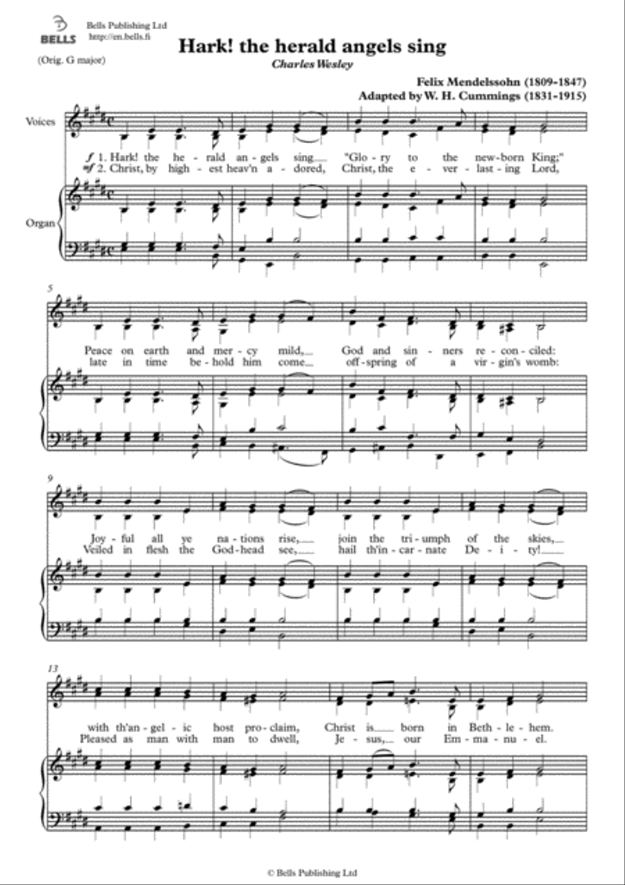Hark! the herald angels sing (Duet) (E Major) Piano Accompaniment scores gallery preview page 1