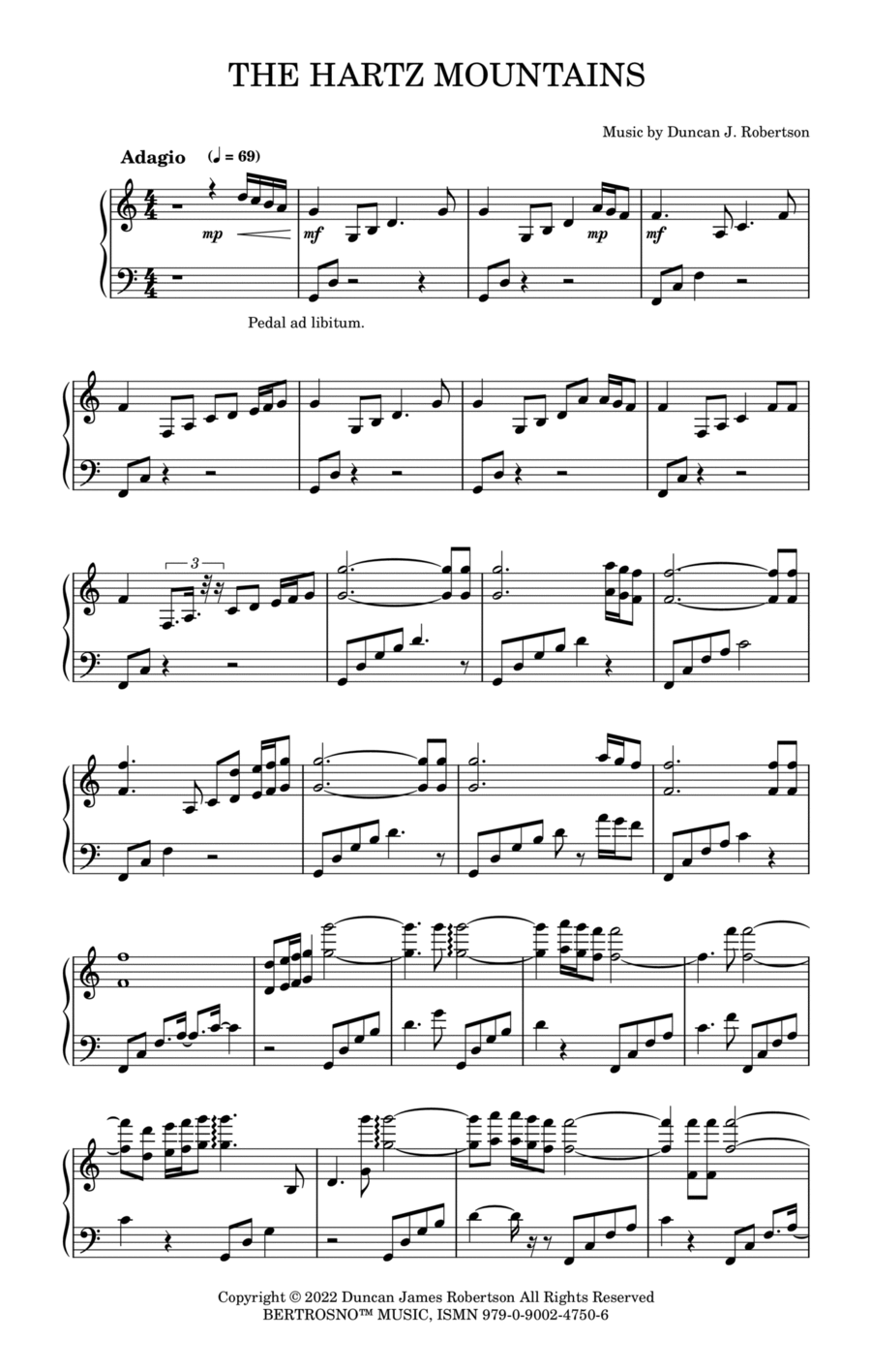 The Hartz Mountains Piano Solo scores gallery preview page 1