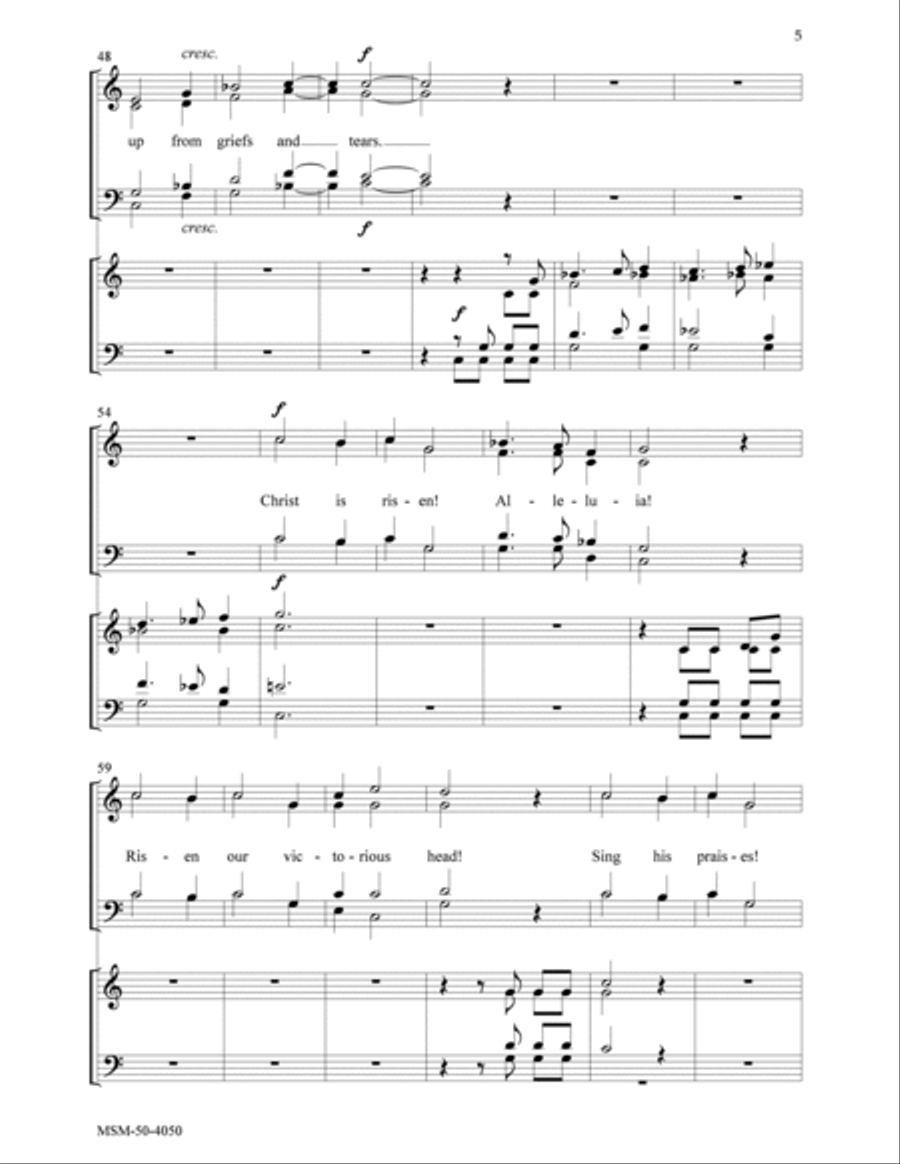 Christ Is Risen! Alleluia! 4-Part scores gallery preview page 4