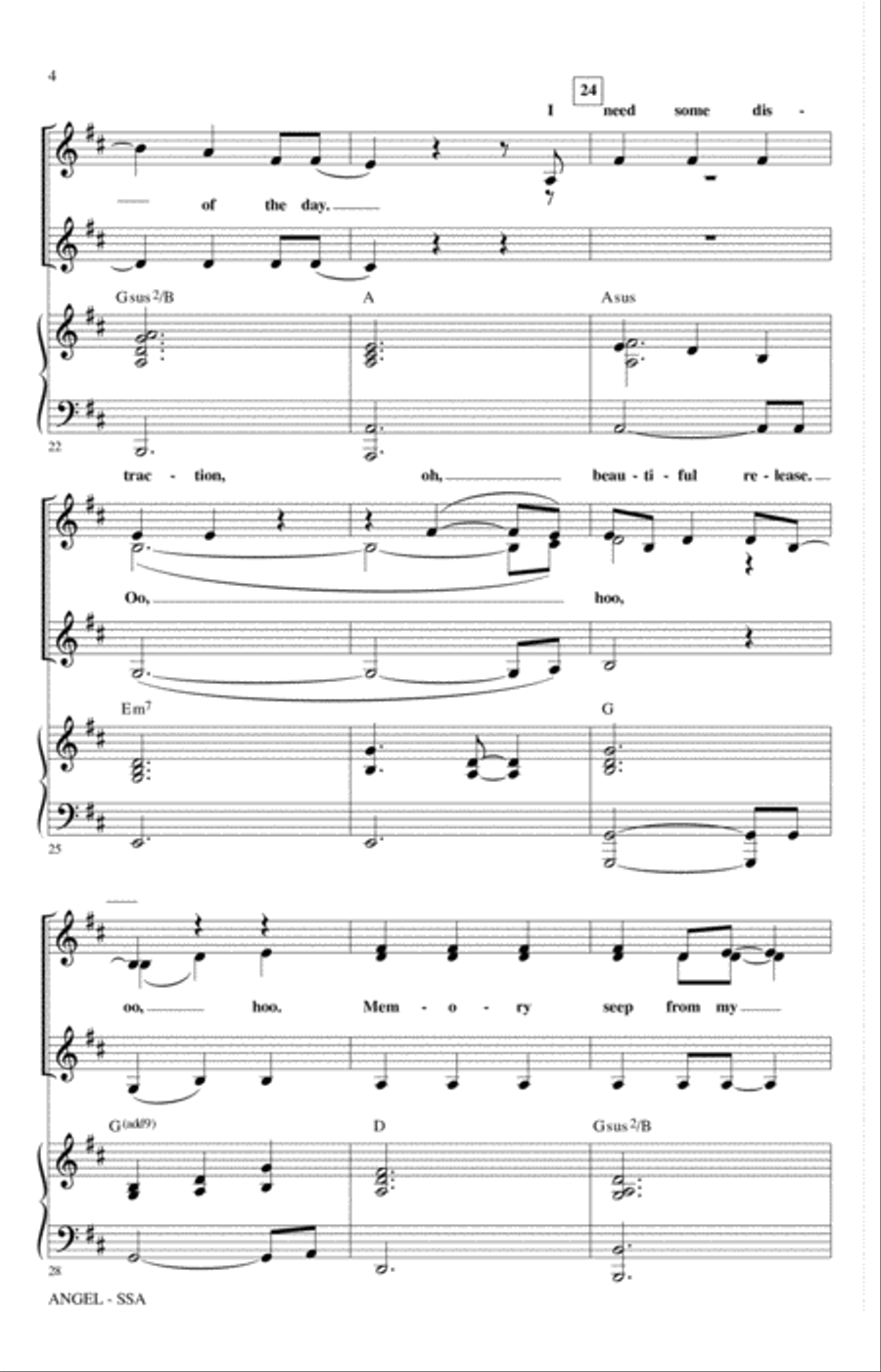 Angel (arr. Mark Brymer) Angel (arr. Mark Brymer) SSA scores gallery preview page 3