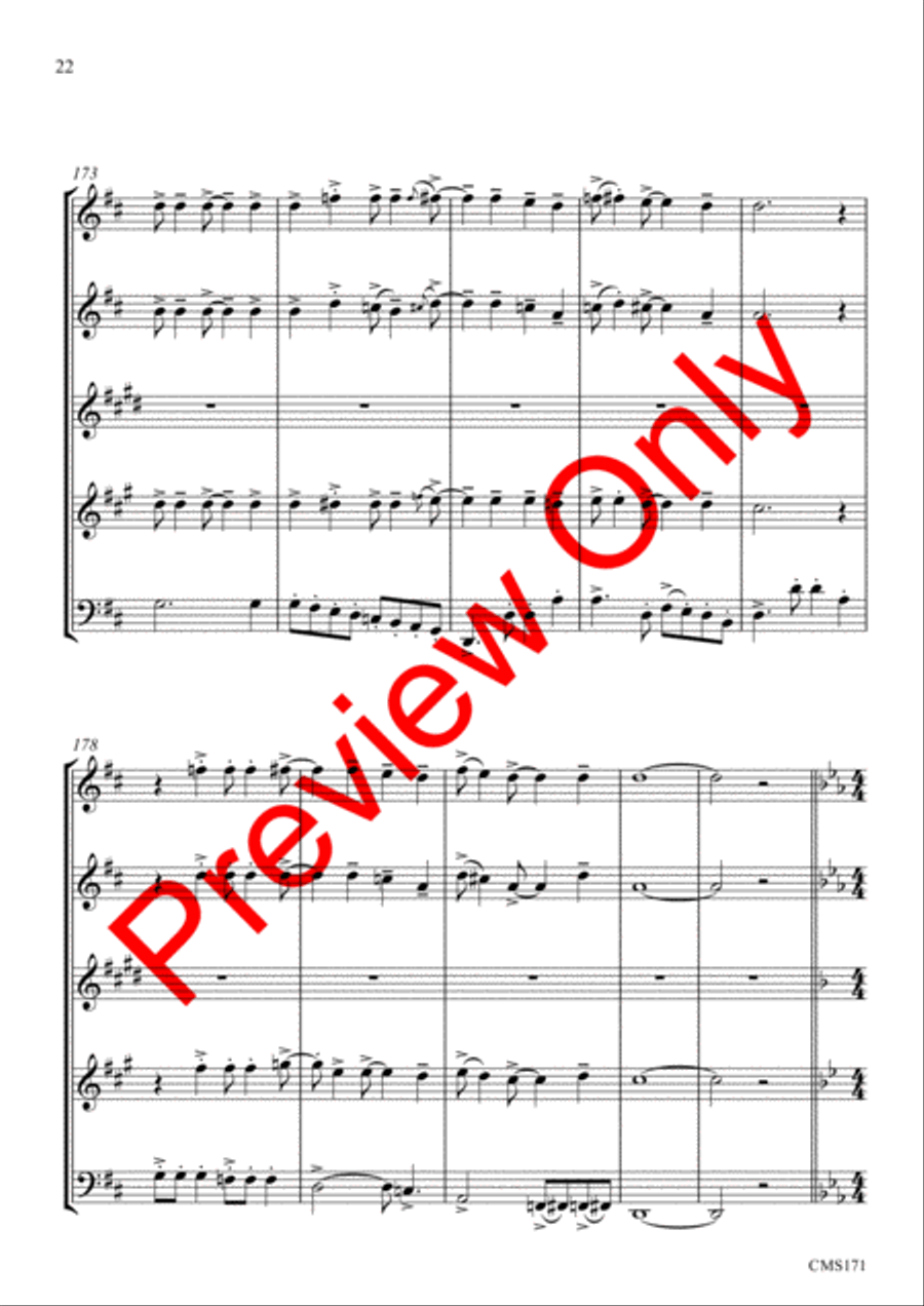 Queen Medley Fantasy Woodwind Quintet scores gallery preview page 25