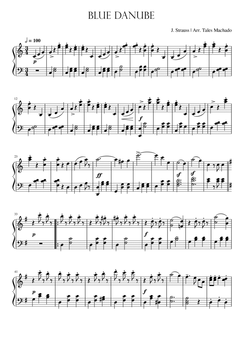 Blue Danube | Easy piano arrangement image number null
