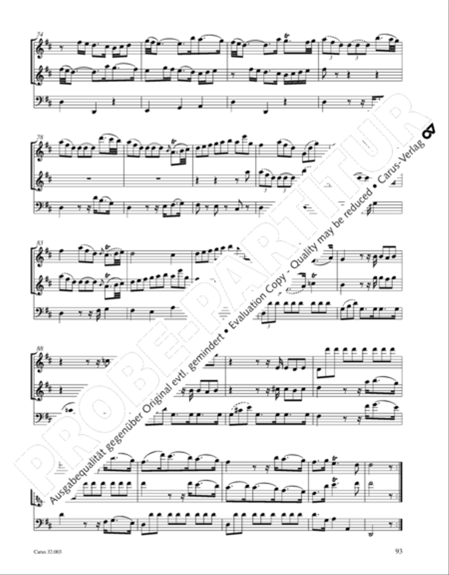Gesamtausgabe Band 3 (Kammermusik: Duette, Solo- und Triosonaten) Score scores gallery preview page 114