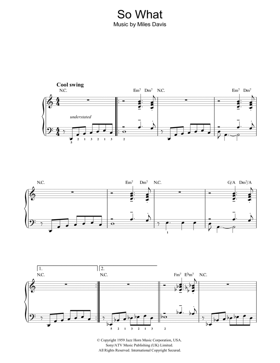 So What So What Piano scores gallery preview page 1