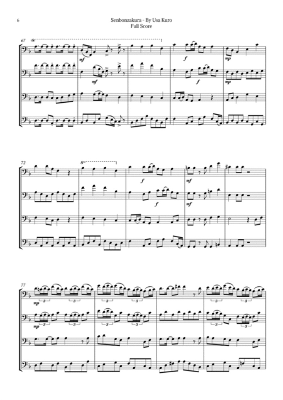 Senbonzakura Brass Quartet scores gallery preview page 6
