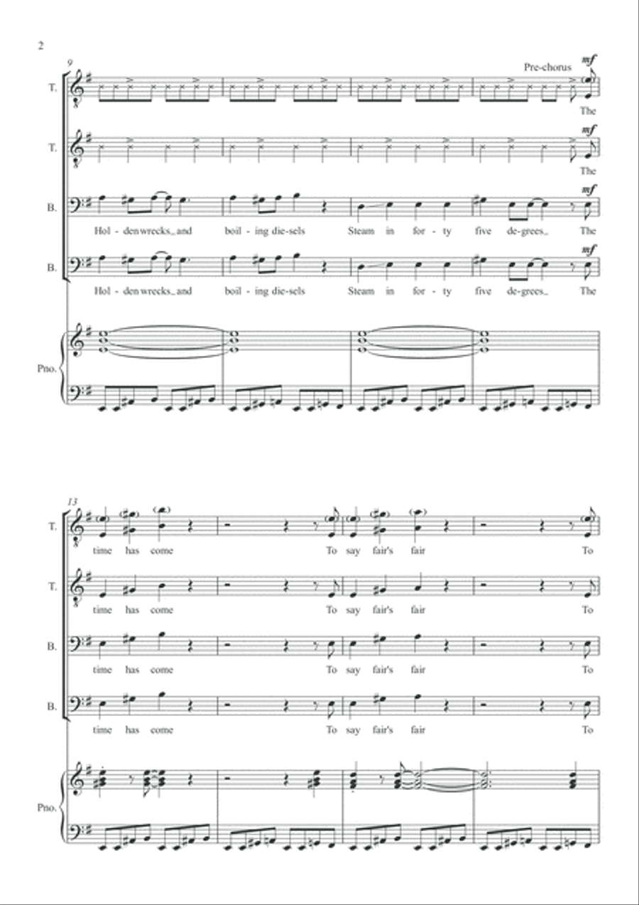 Beds Are Burning TTBB scores gallery preview page 3