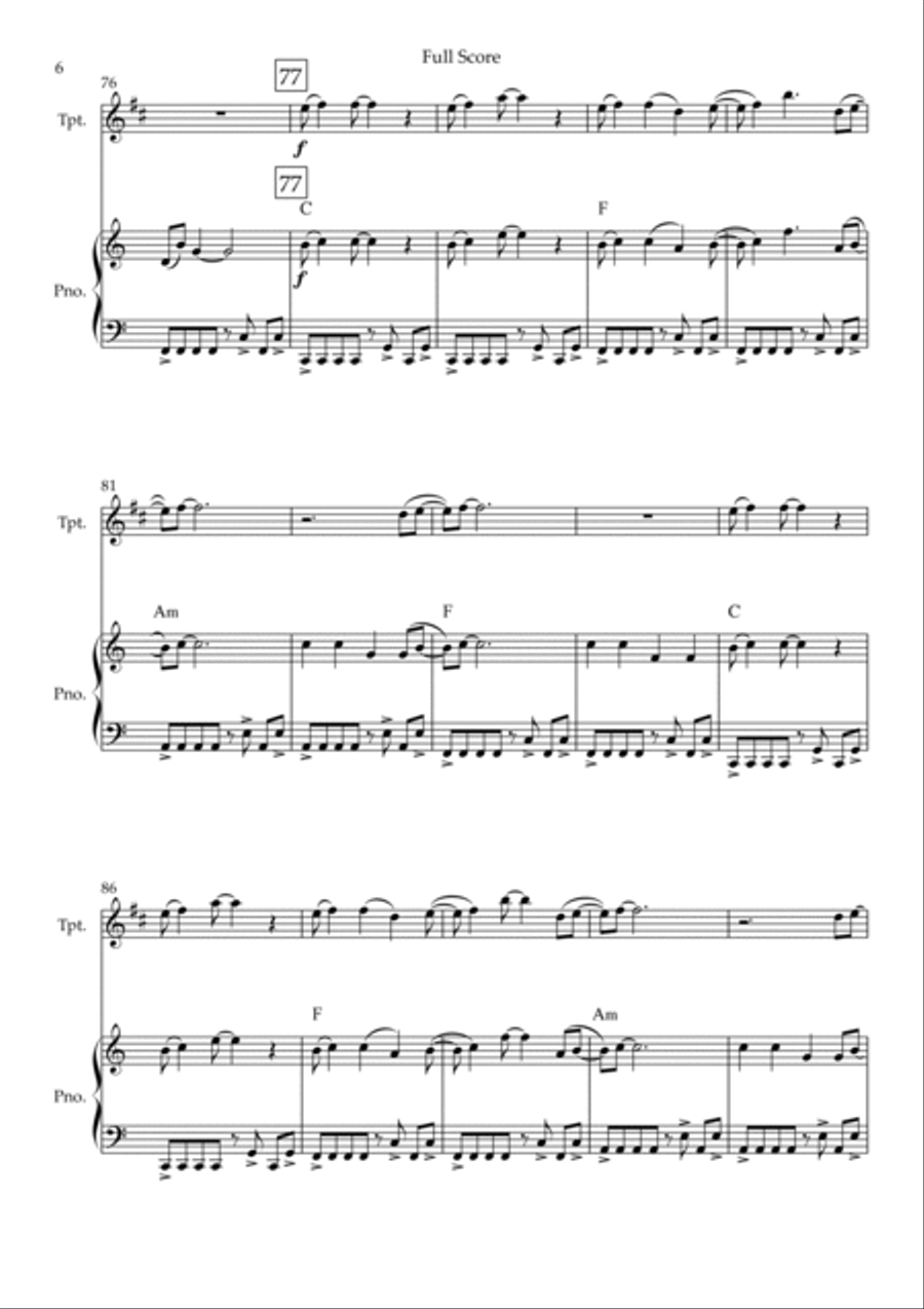 Without You B-Flat Trumpet scores gallery preview page 6
