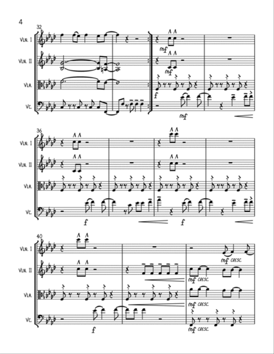 Happy String Quartet scores gallery preview page 4