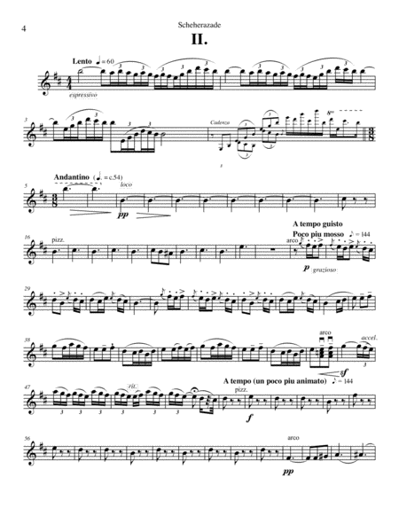 Scheherazade arranged for flute, harp and string quintet - Violin 1 Part