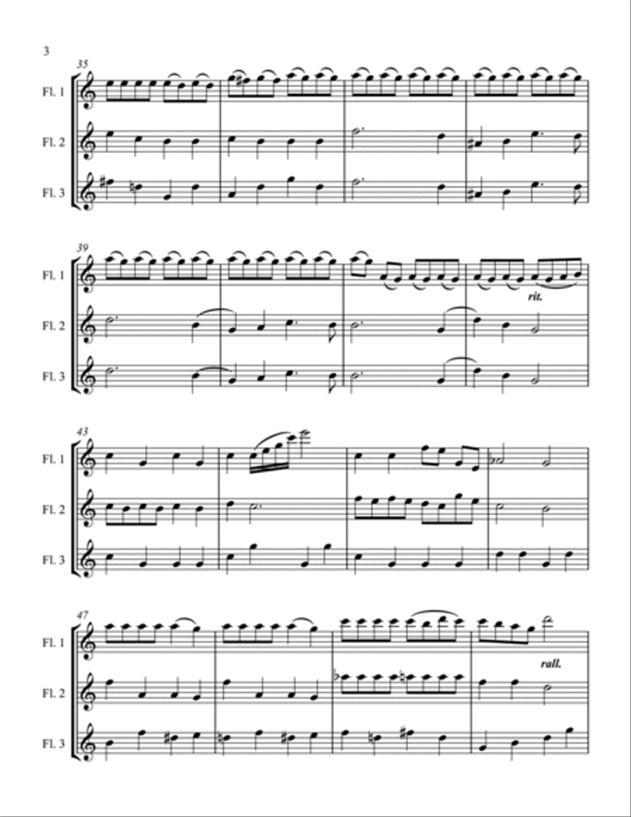 Three Selections from the Nutcrcker for Flute Trio Flute Trio scores gallery preview page 3