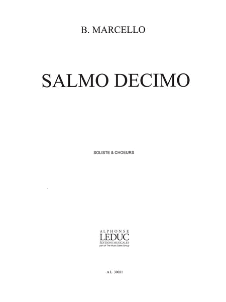 Marcello Fagotto Salmo Decimo Soli Sctb A Cappella Choral