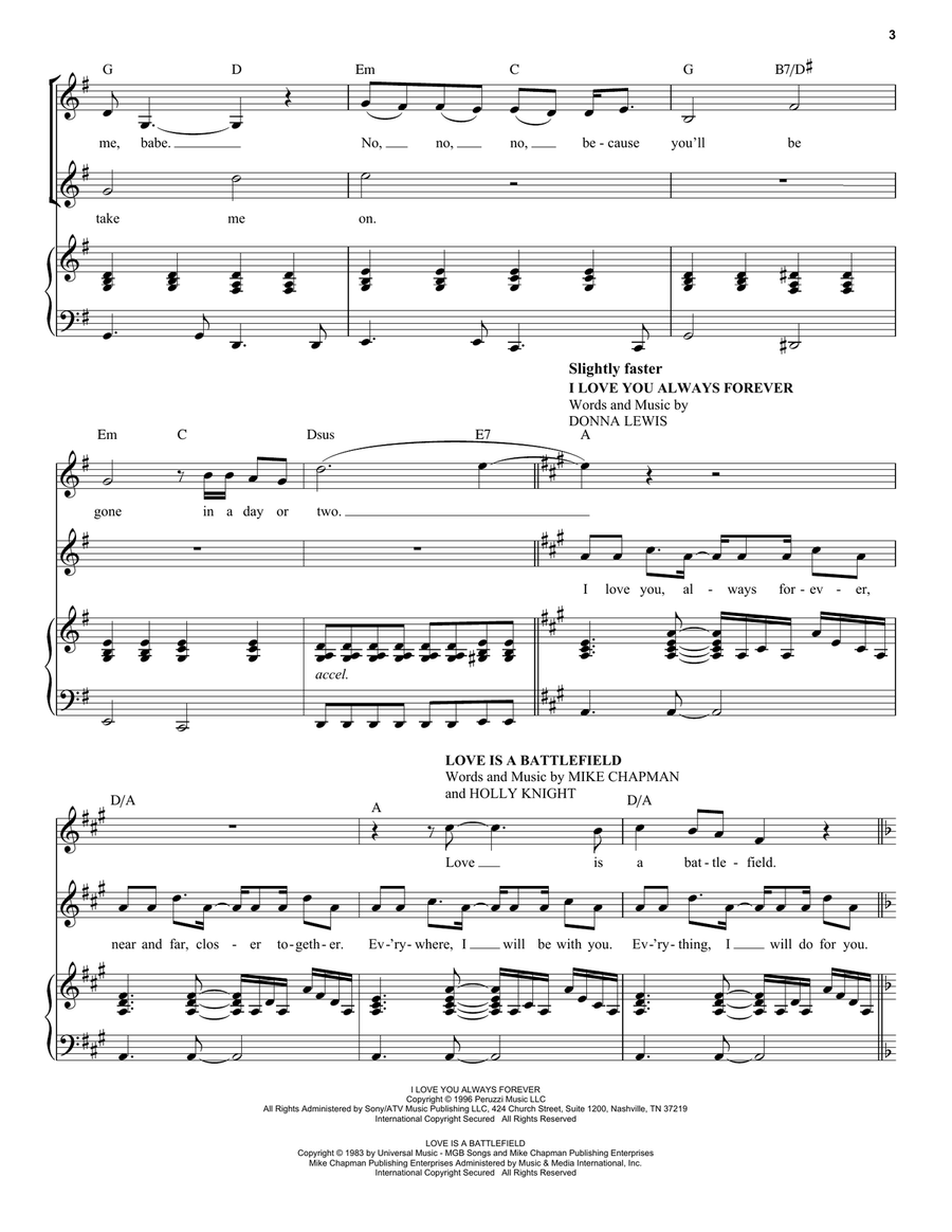 Elephant Love Medley (from Moulin Rouge! The Musical) Voice scores gallery preview page 3