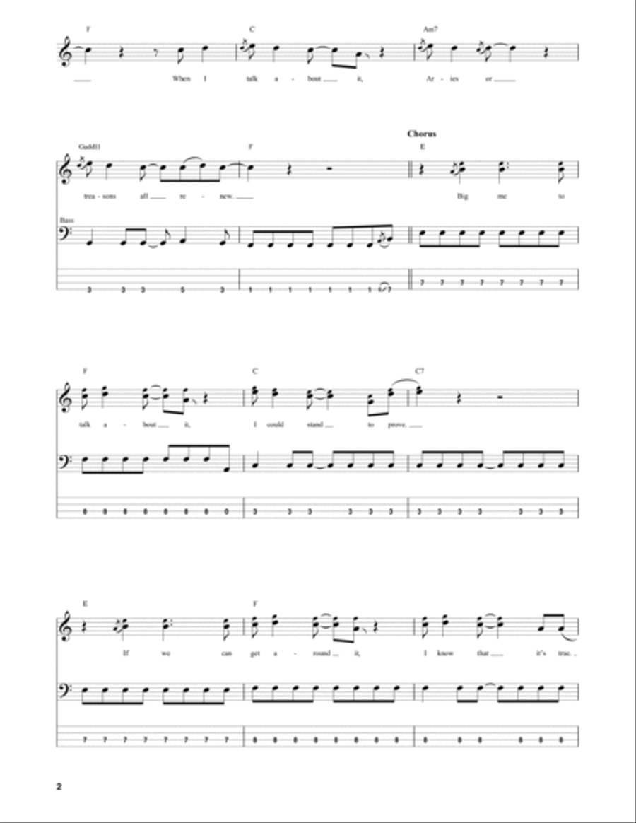 Big Me Guitar Tablature scores gallery preview page 2