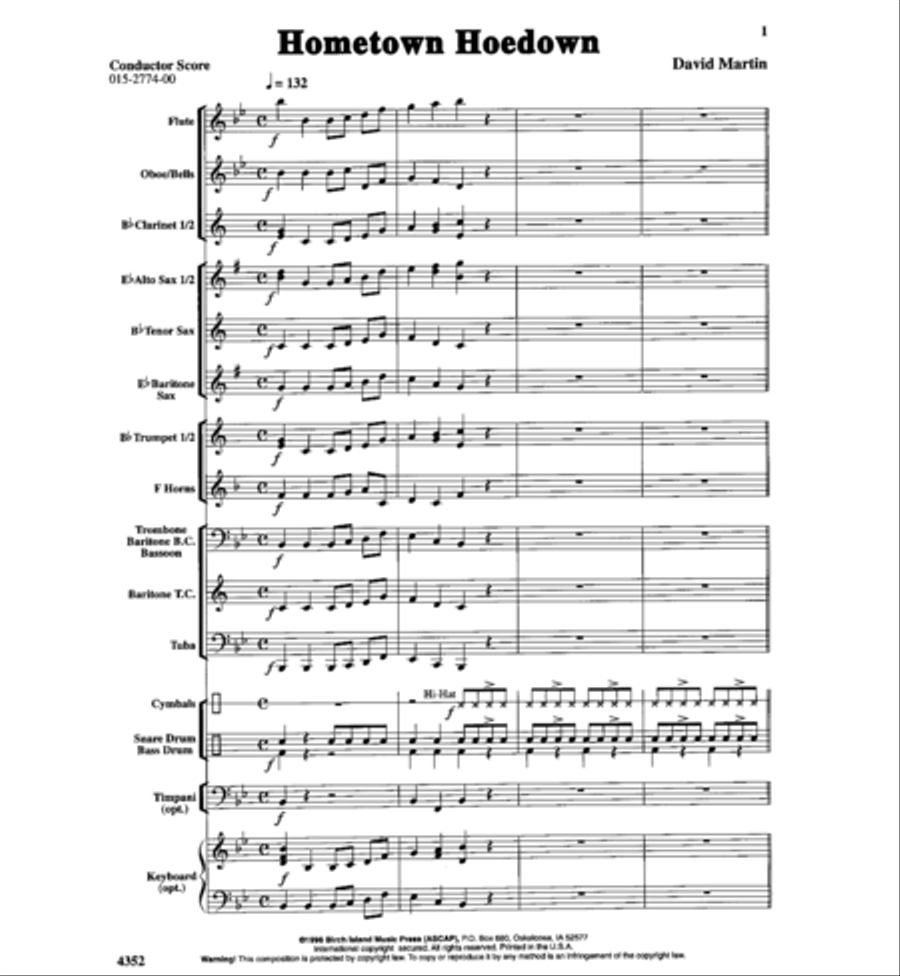 Hometown Hoedown Concert Band scores gallery preview page 2
