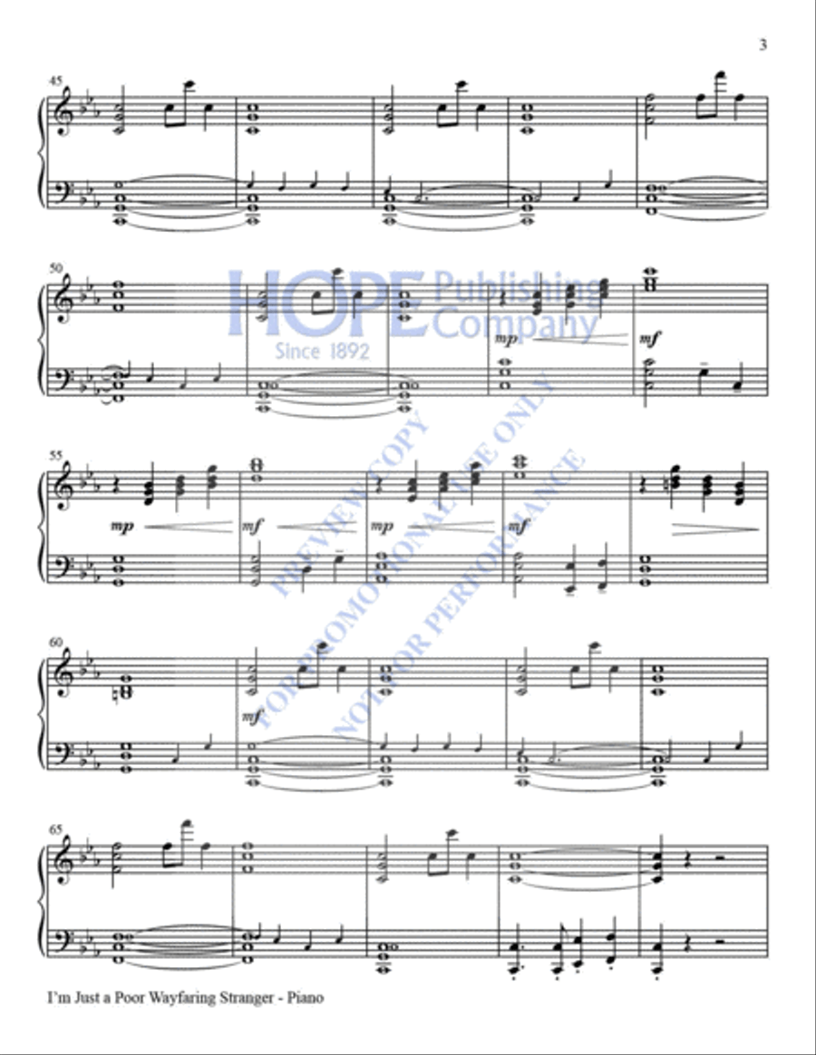 I'm Just a Poor Wayfaring Stranger Handbell Choir scores gallery preview page 12