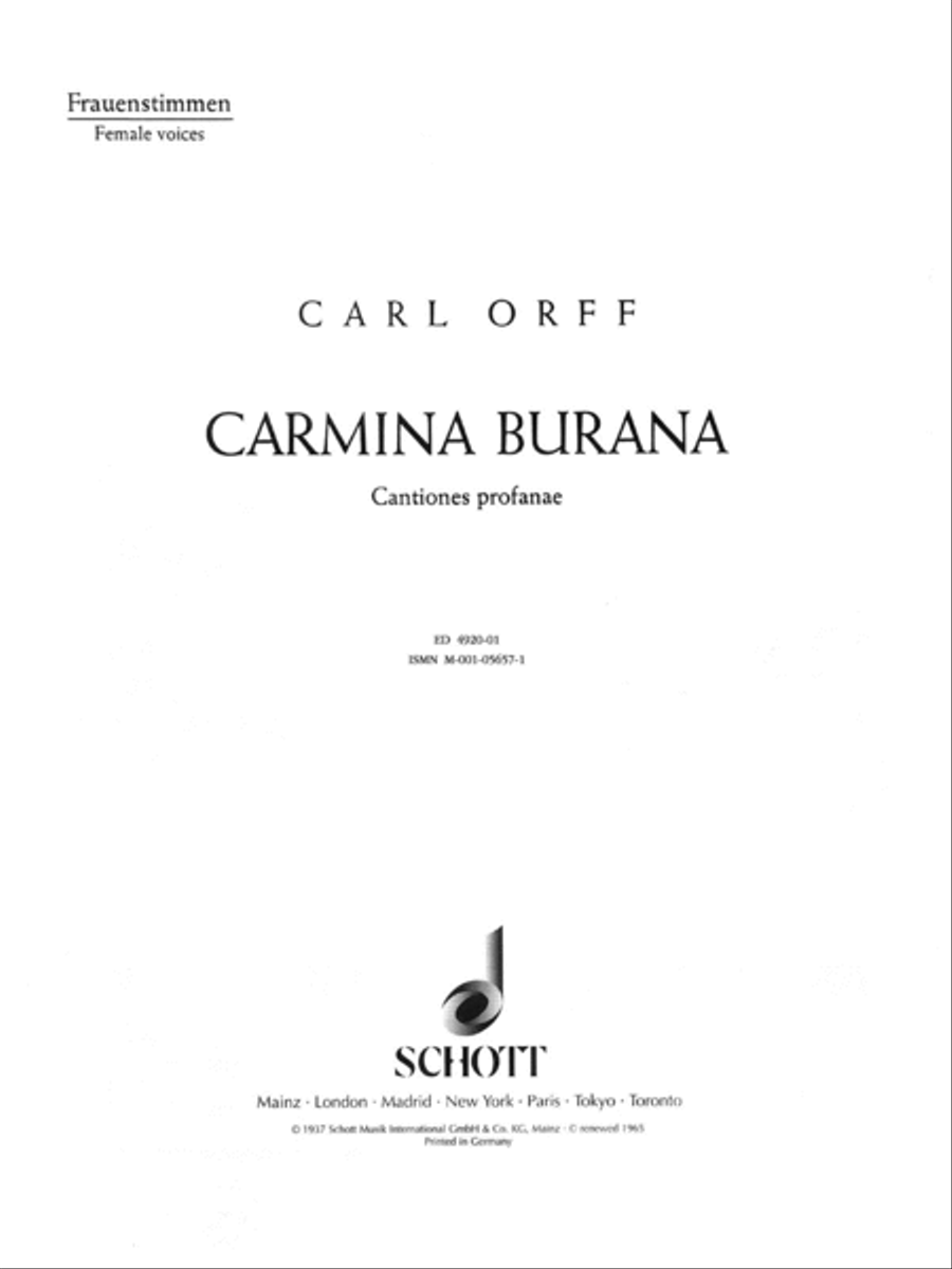 Carmina Burana Choir scores gallery preview page 1