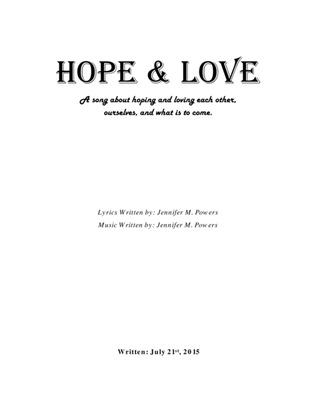 Hope & Love | Sheet Music with Lyrics