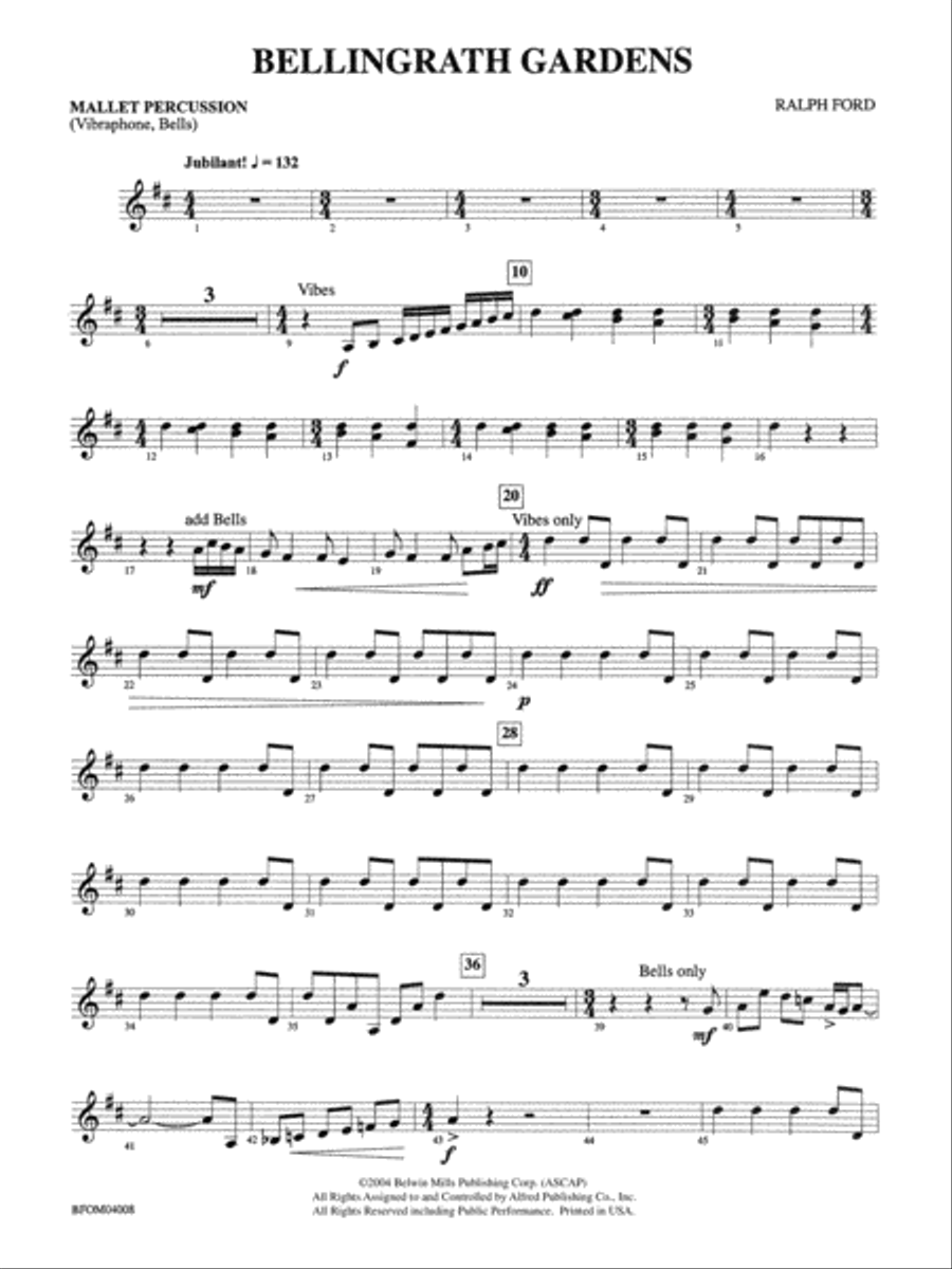 Bellingrath Gardens: Mallets Full Orchestra scores gallery preview page 1