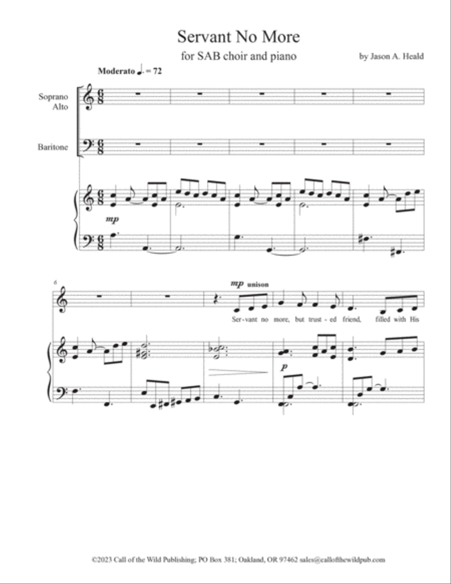 Servant No More 3-Part scores gallery preview page 3