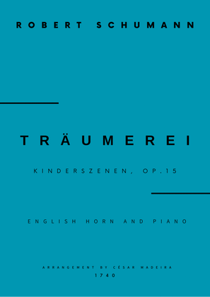 Book cover for Traumerei by Schumann - English Horn and Piano (Full Score and Parts)