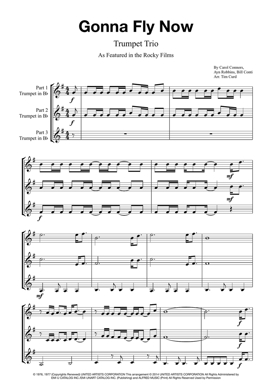 Gonna Fly Now Brass Ensemble scores gallery preview page 1