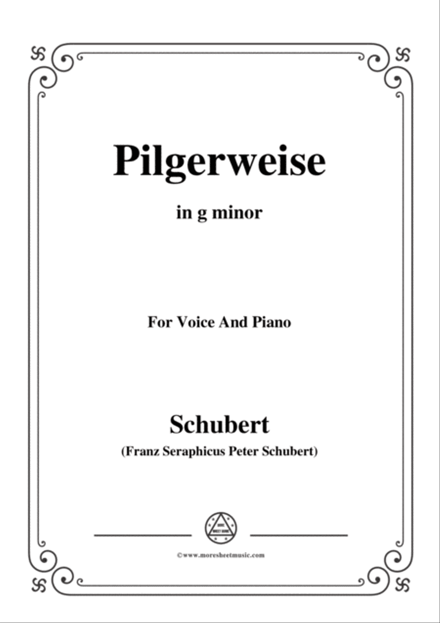 Schubert-Pilgerweise,in g minor,for Voice&Piano Voice scores gallery preview page 1