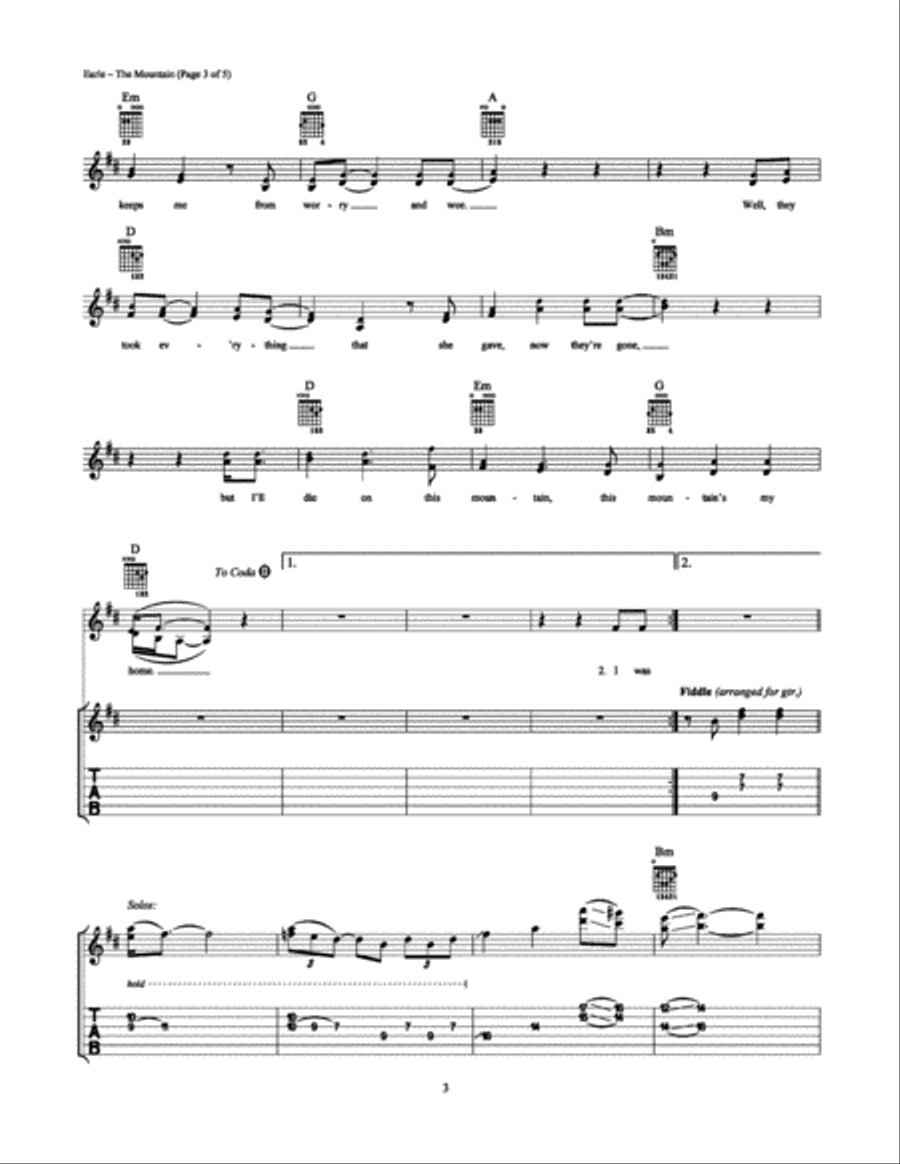 The Mountain The Mountain Electric Guitar scores gallery preview page 3