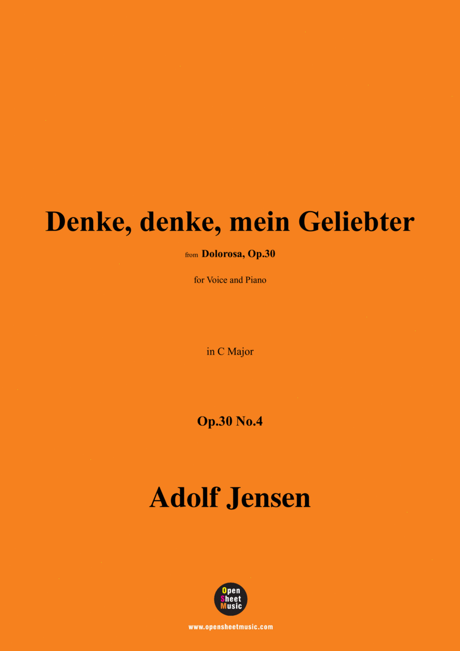 A. Jensen-Denke,denke,mein Geliebter,Op.30 No.4,in C Major Voice scores gallery preview page 1