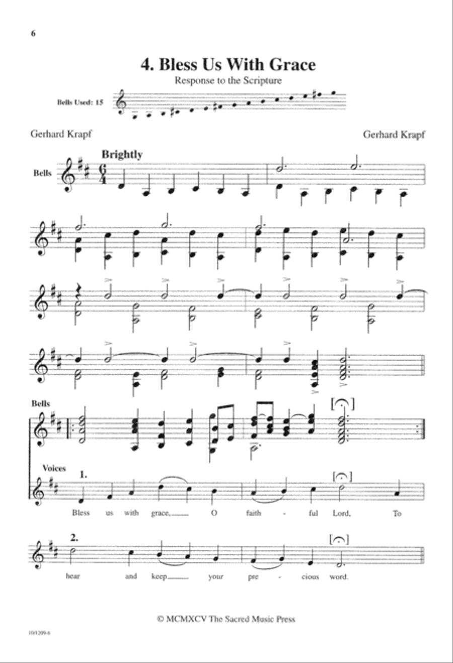 Responses for Handbells and Voices Unison Choir scores gallery preview page 6