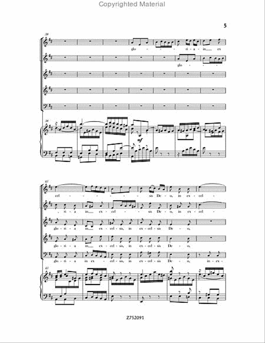 Cantata No. 191: Gloria in Excelsis Deo, BWV 191 4-Part scores gallery preview page 5