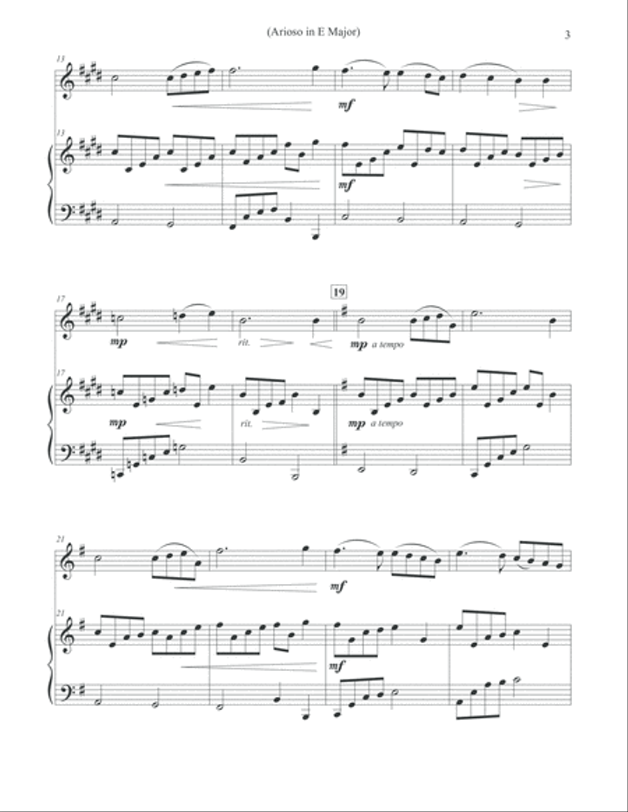 Arioso in E Major - Oboe & Piano Piano scores gallery preview page 3