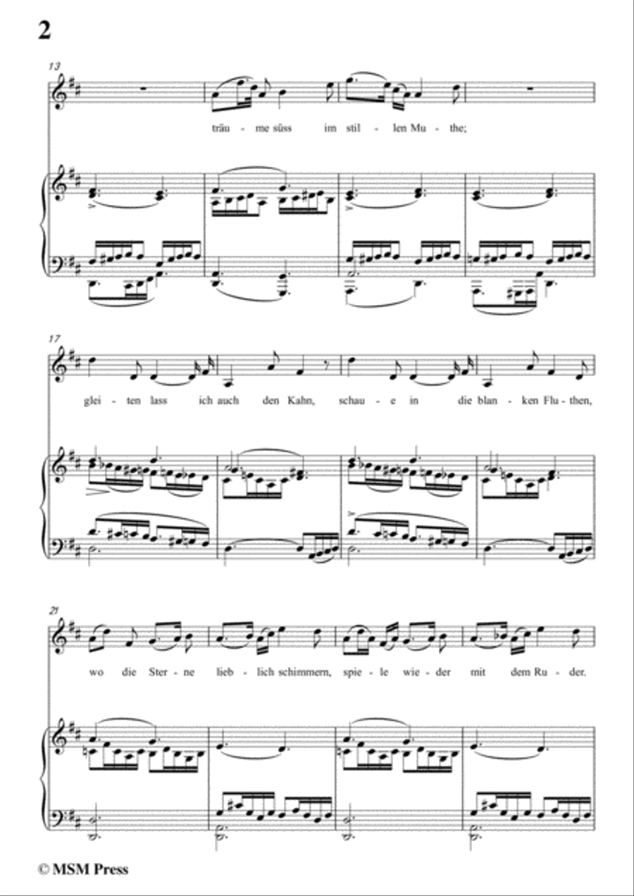 Schubert-Der Schiffer,in D Major,for Voice&Piano Voice scores gallery preview page 4