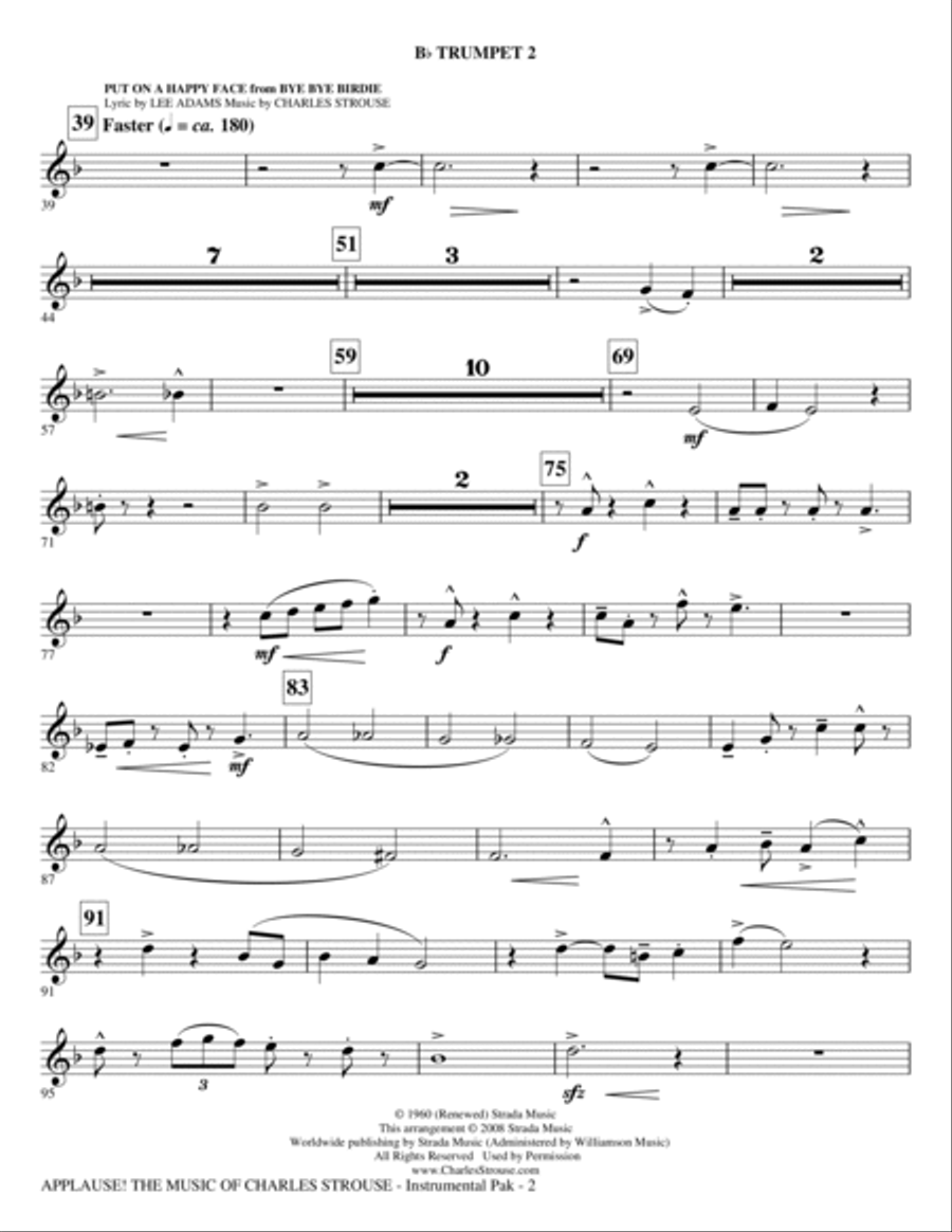 Applause! - The Music of Charles Strouse (Medley) - Trumpet 2 Choir scores gallery preview page 2