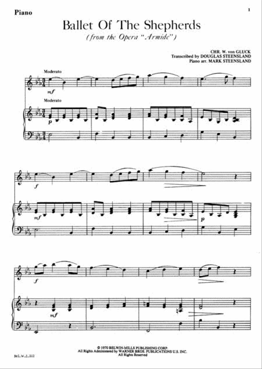 Ballet of the Shepherds (from Armide) Small Ensemble scores gallery preview page 3