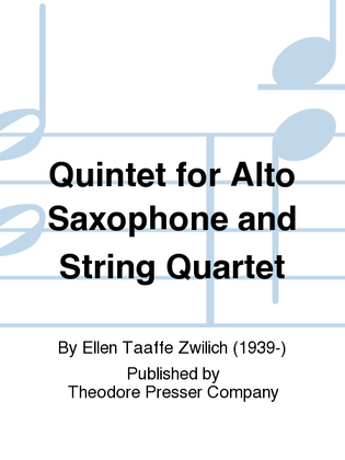 Book cover for Quintet for Alto Saxophone and String Quartet