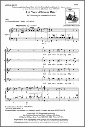 Let Your Alleluias Rise! (Choral Score)