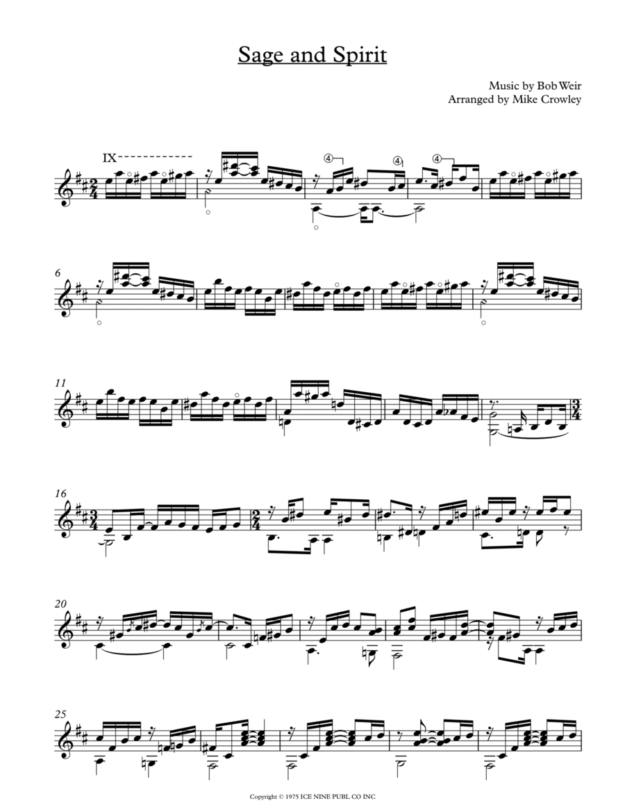 Sage And Spirit Acoustic Guitar scores gallery preview page 1