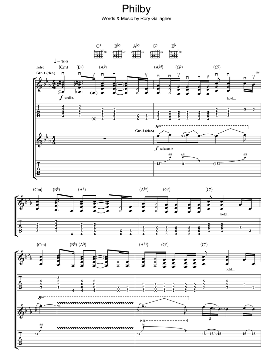 Philby Philby Electric Guitar scores gallery preview page 1