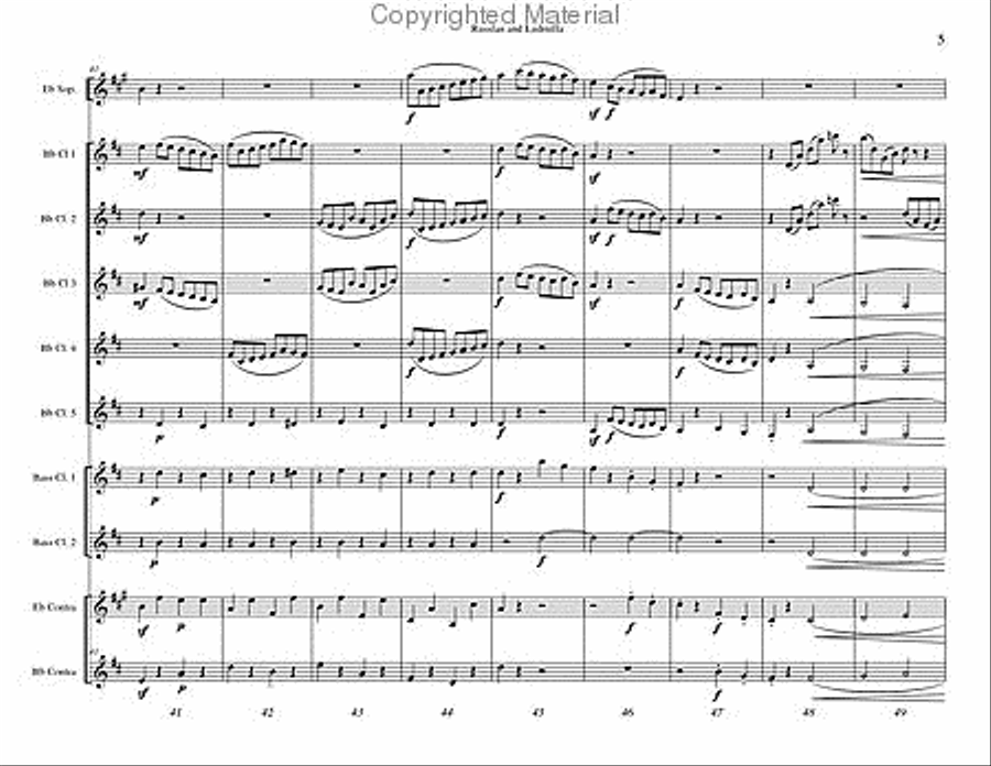 Russlan and Ludmilla Overture Clarinet Choir scores gallery preview page 6