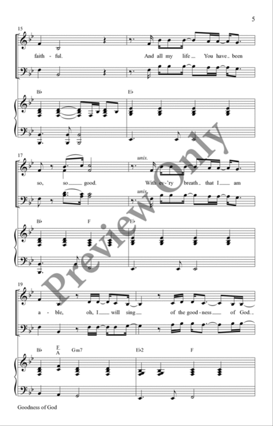 Goodness of God 4-Part scores gallery preview page 4