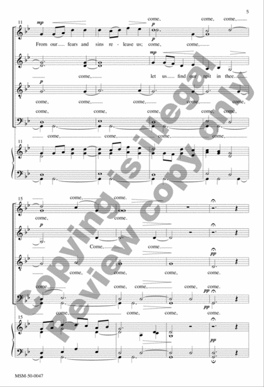 Come, Thou Long-Expected Jesus Divisi scores gallery preview page 4