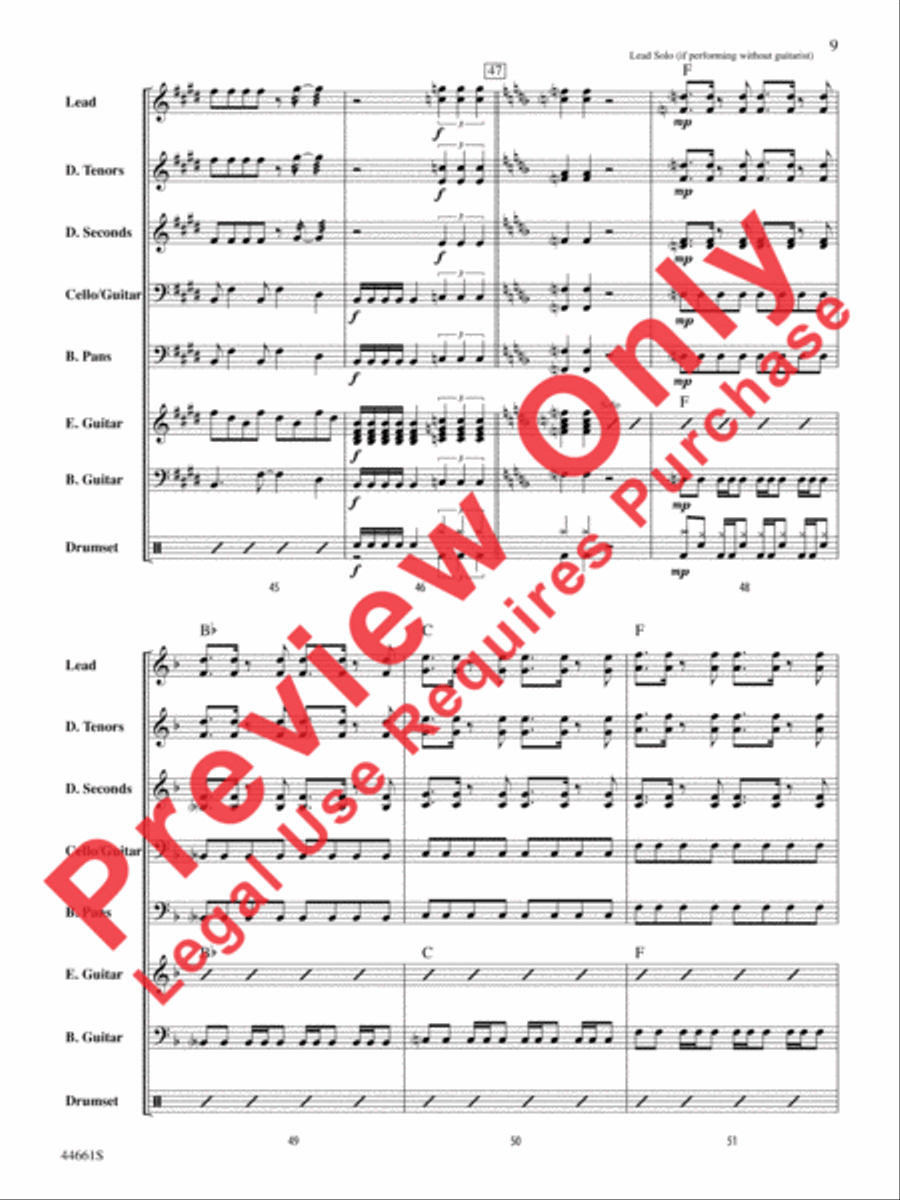 Nothing's Gonna Stop Us Now Steel Drum Band scores gallery preview page 10